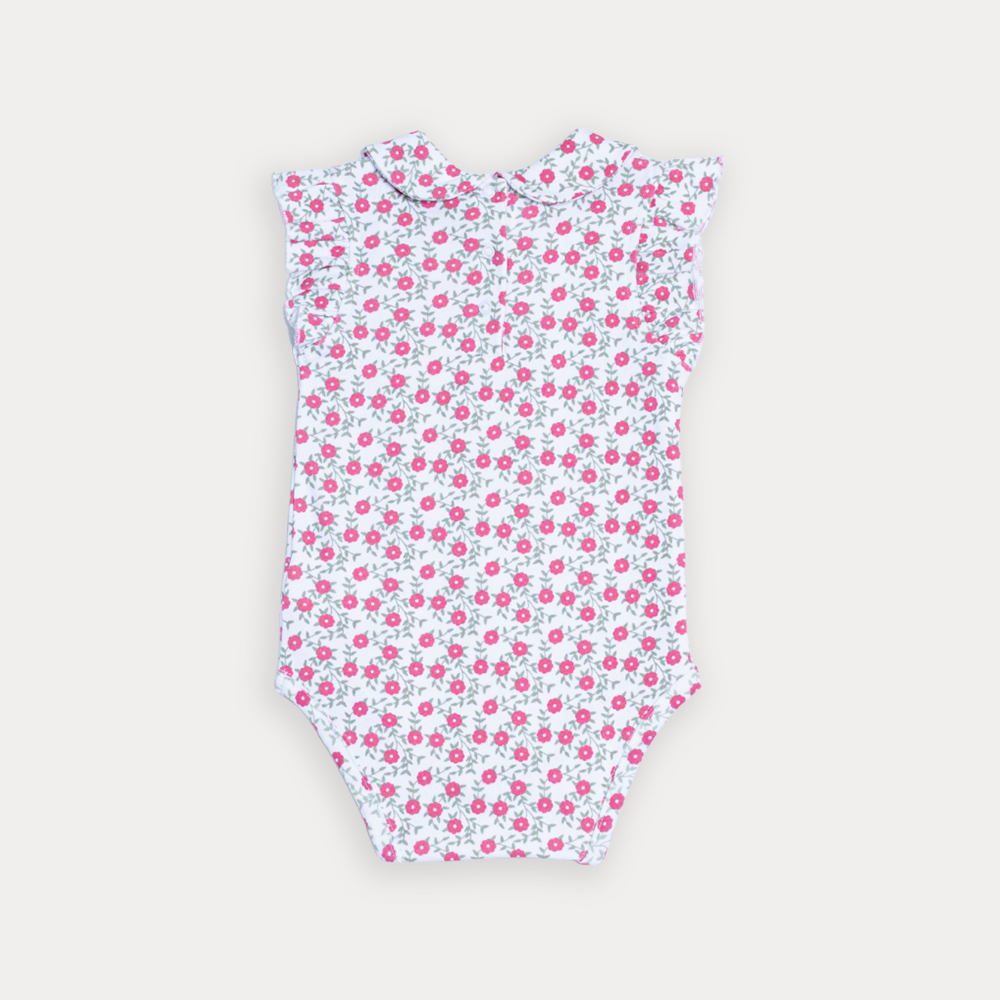 Body De Algodón Con Estampado De Flores Rosado Guayaba Para Bebe Niña