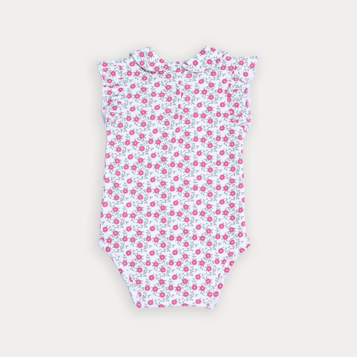 Body De Algodón Con Estampado De Flores Rosado Guayaba Para Bebe Niña