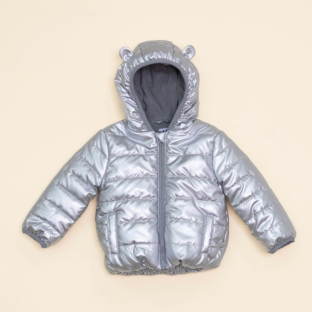 Chaqueta Plateada Para Bebé Niña