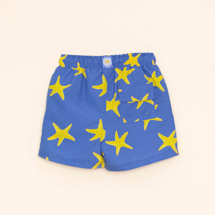 Traje de Baño Azul con Estrellas de Mar Amarillas para Bebé Niño