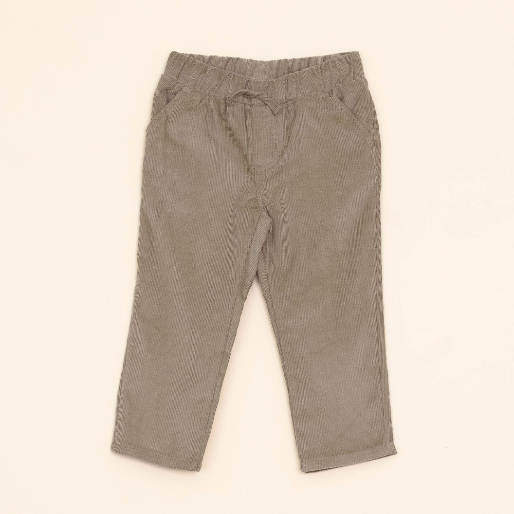 Pantalón Caqui de Corduroy con elástico y Cordones para Bebé Niño