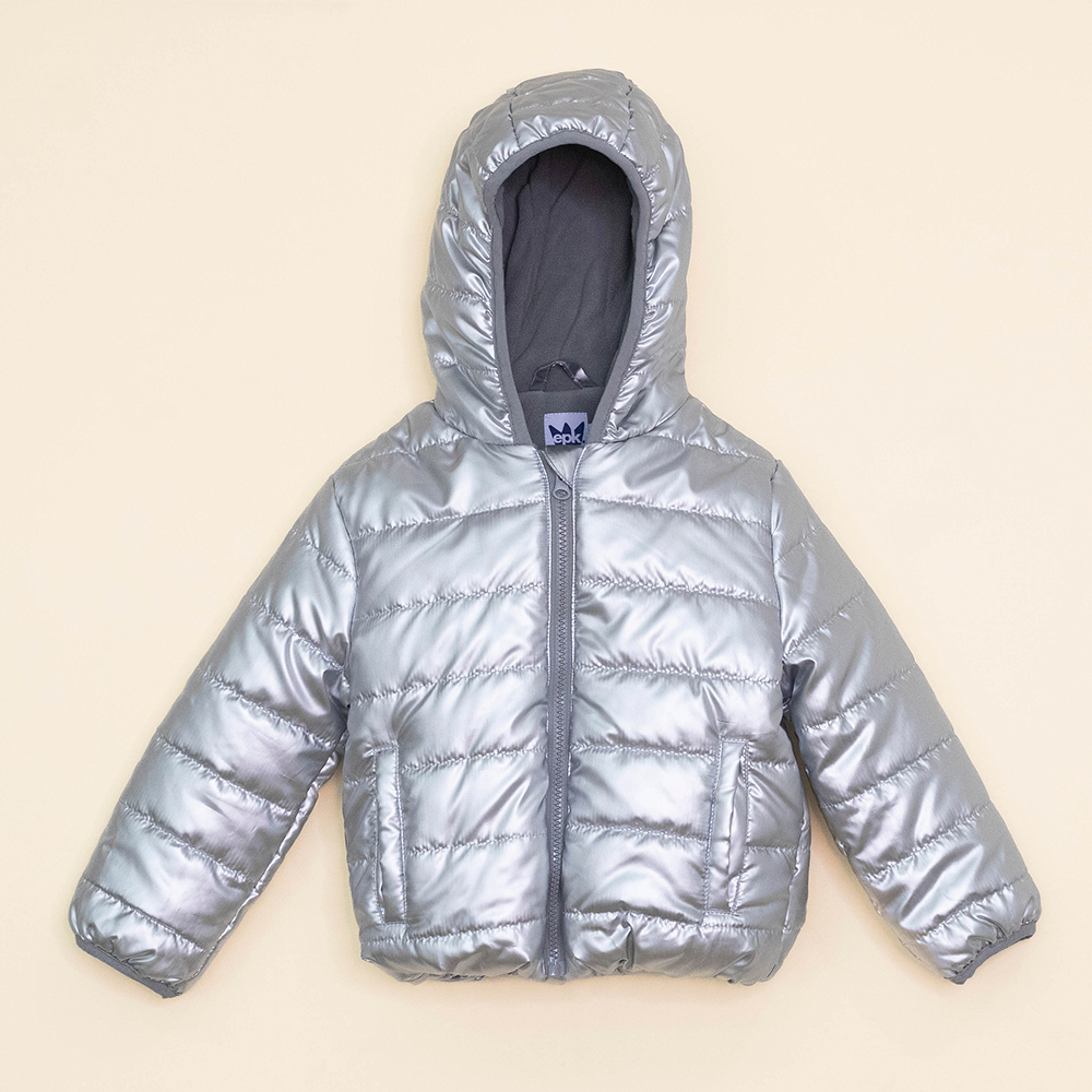 Chaqueta Plateada Para Niña
