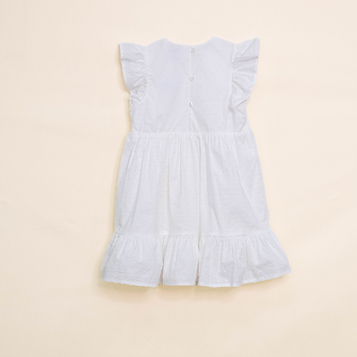 Vestido Blanco de Plumeti Sin Mangas para Niña