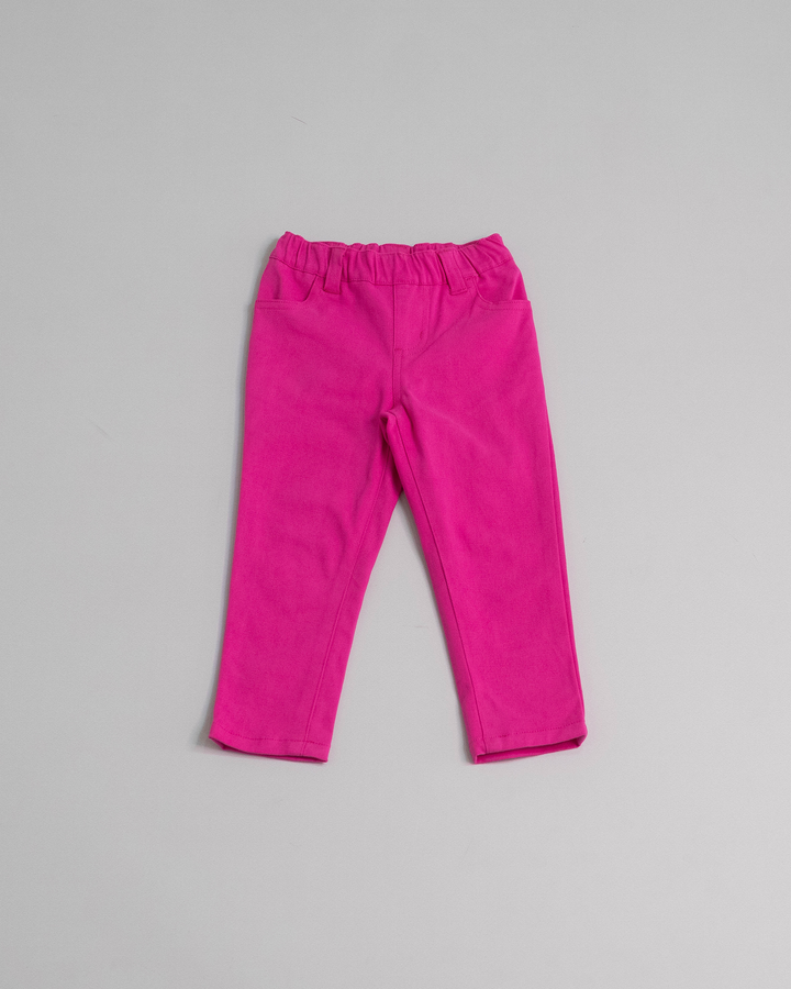 Pantalón fucsia de twill con elástico