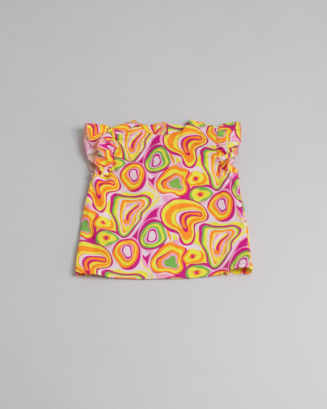 Blusa de popelina con estampado de colores