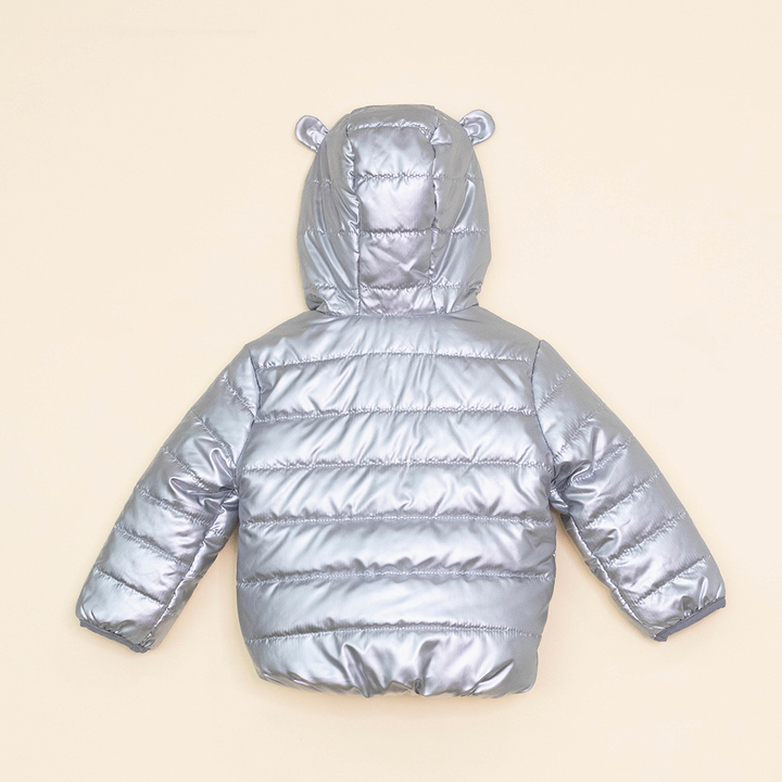 Chaqueta Plateada Para Bebé Niña