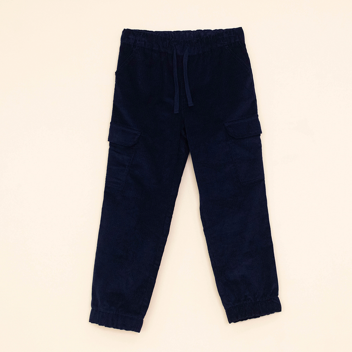 Pantalón Azul Oscuro Tipo Cargo de Corduroy para Niño