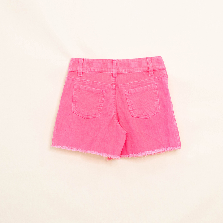 Falda Short Rosada de Corduroy para Niña