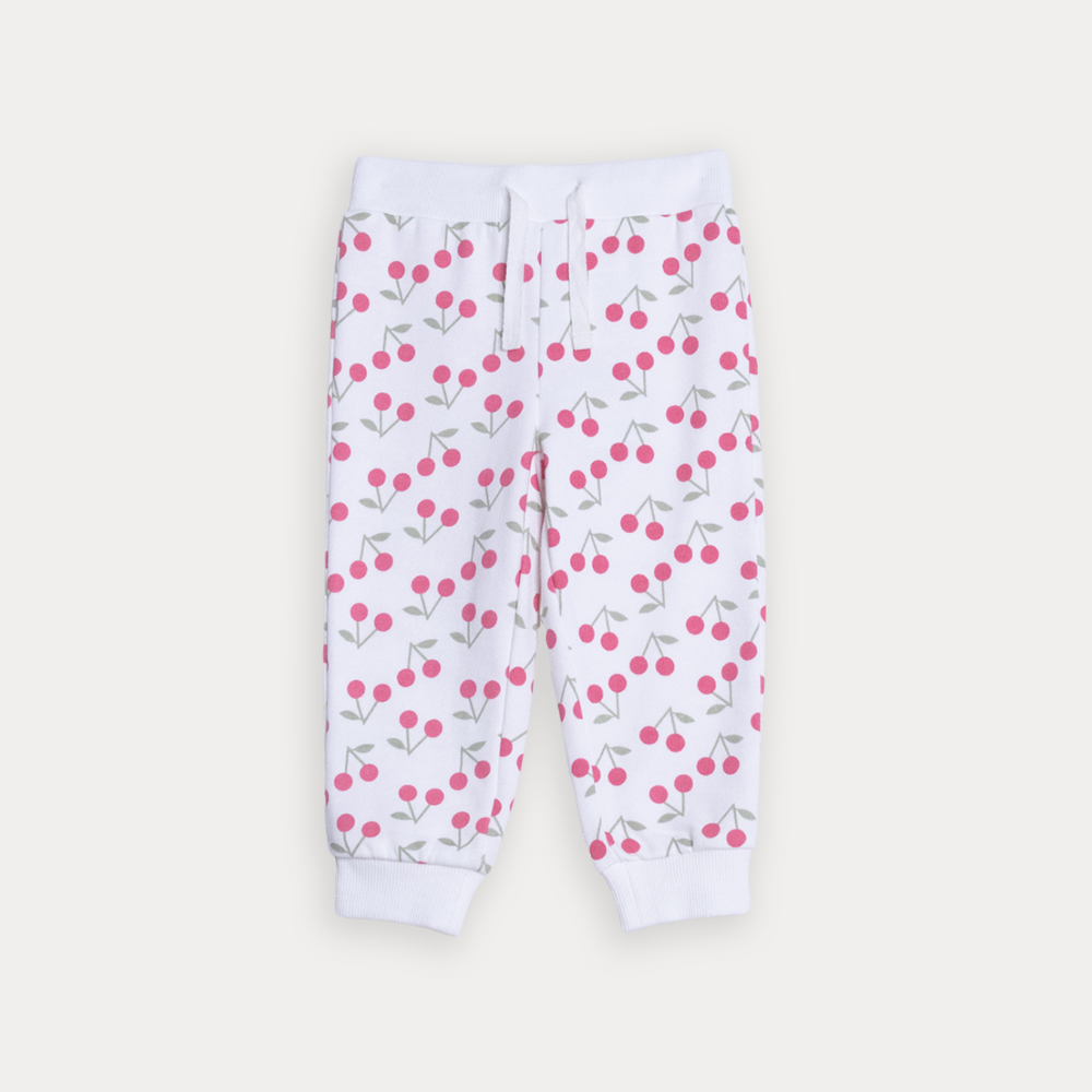 Mono De Algodón Crema Con Estampado De Cerezas Para Bebe Niña