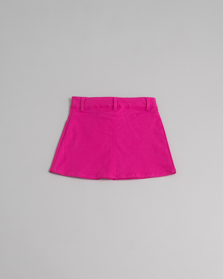 Falda fucsia de twill con elástico