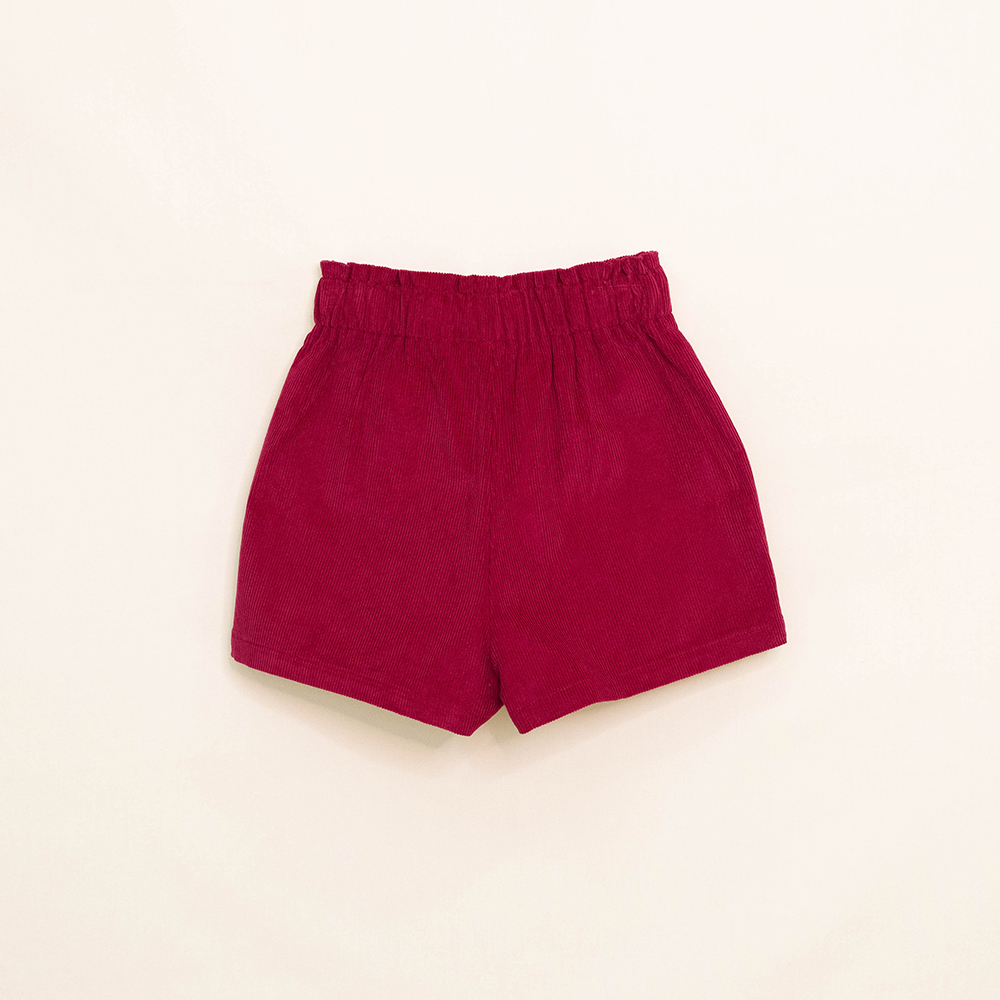 Short Rojo De Corduroy Para Niña