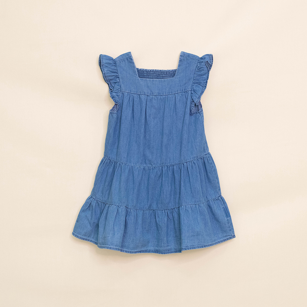 Vestido de Chambray Sin Mangas para Bebé Niña