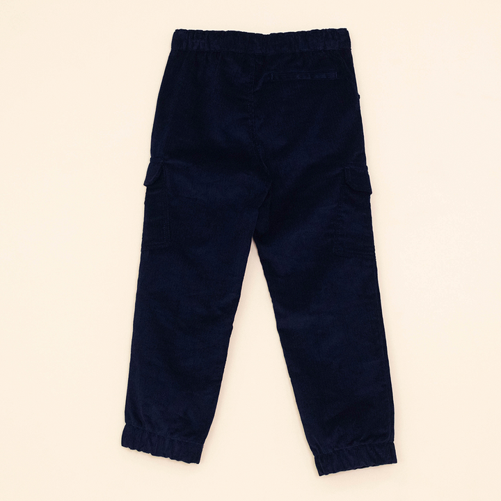 Pantalón Azul Oscuro Tipo Cargo de Corduroy para Niño