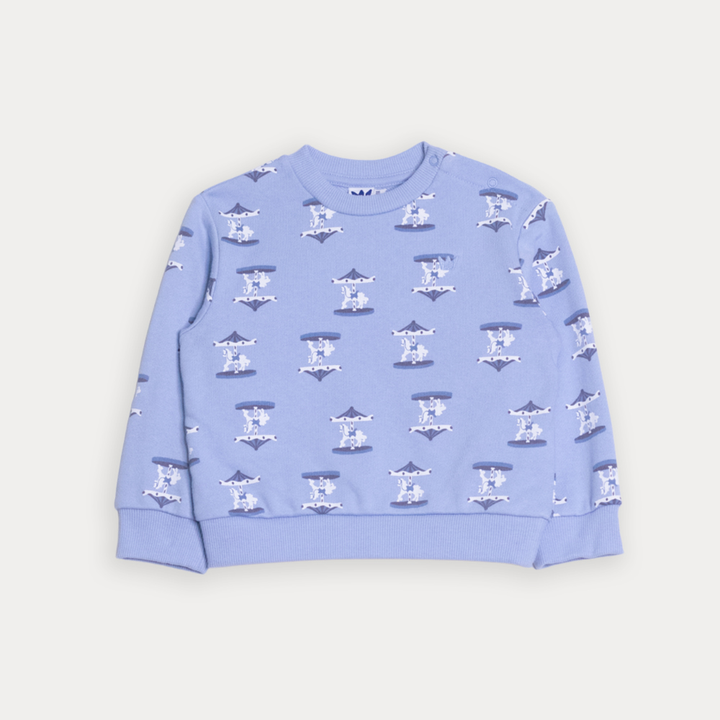 Suéter De Algodón Azul Claro Con Estampado De Carruseles Para Bebe Niño