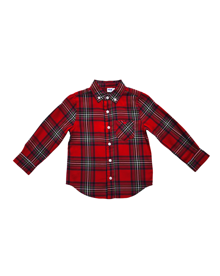 Camisa manga larga con estampado escocés