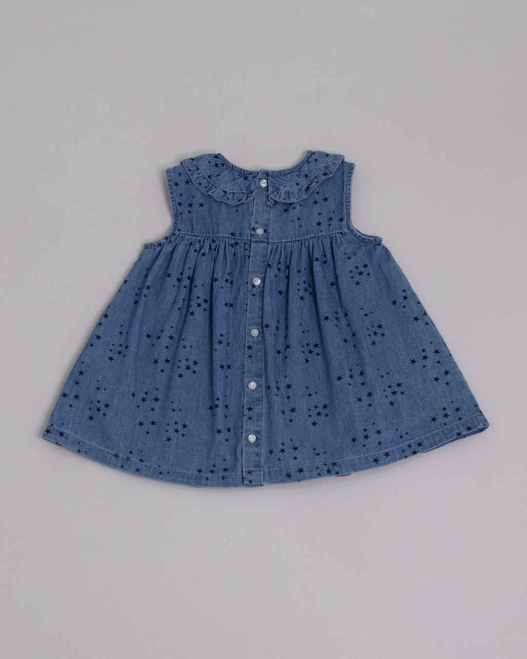 Vestido de chambray con estampado de estrellas