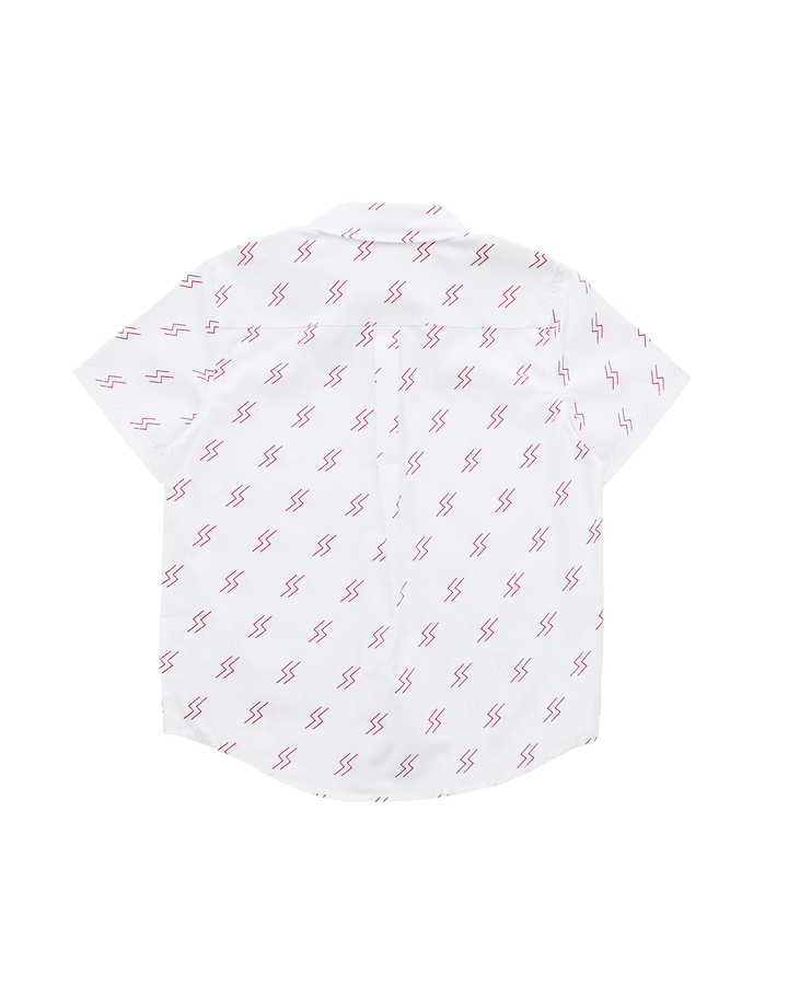 Camisa manga corta con estampado de rayos rojos