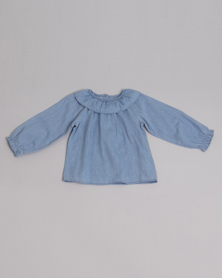 Blusa manga larga de chambray