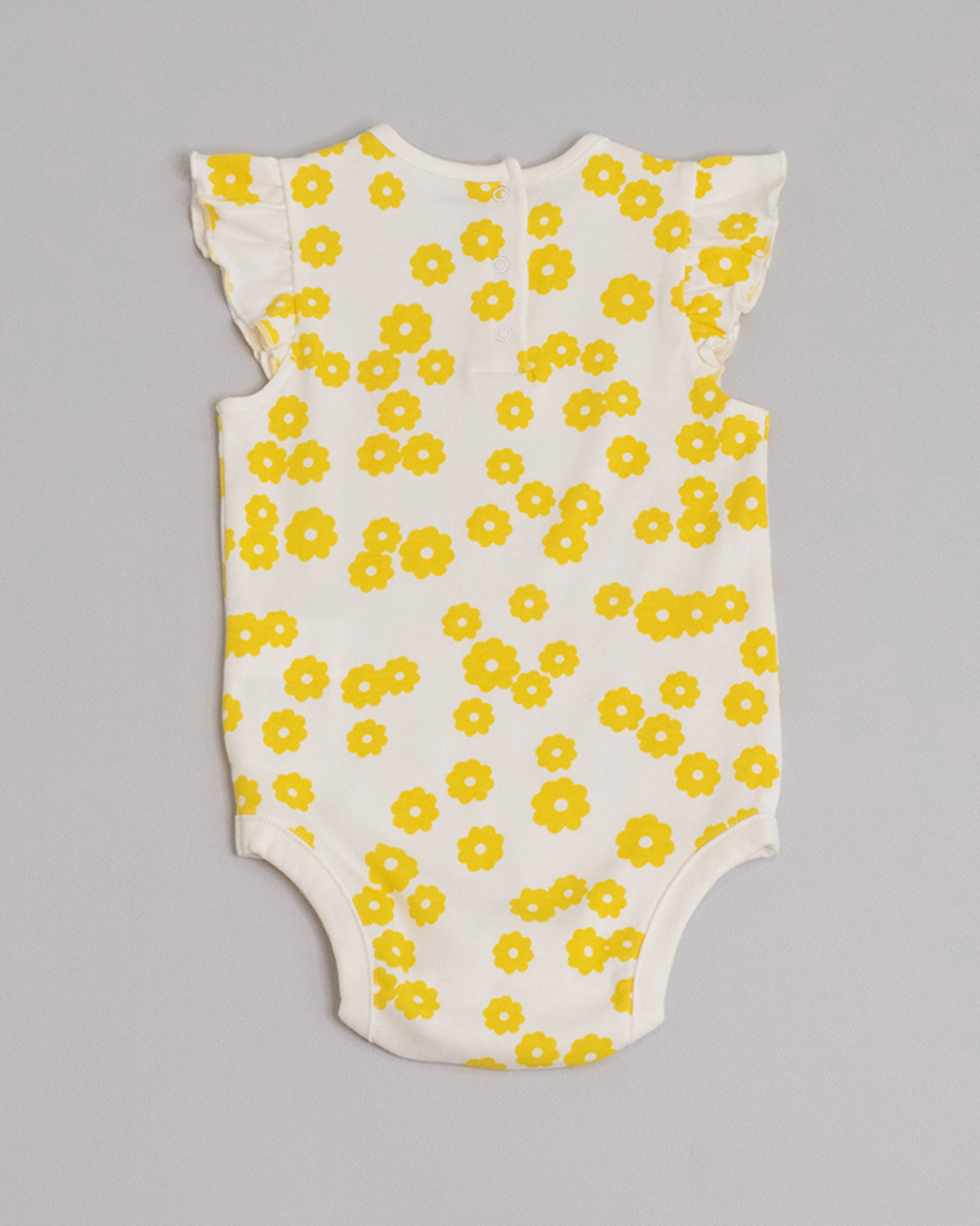 Body color crema con estampado de flores mostaza