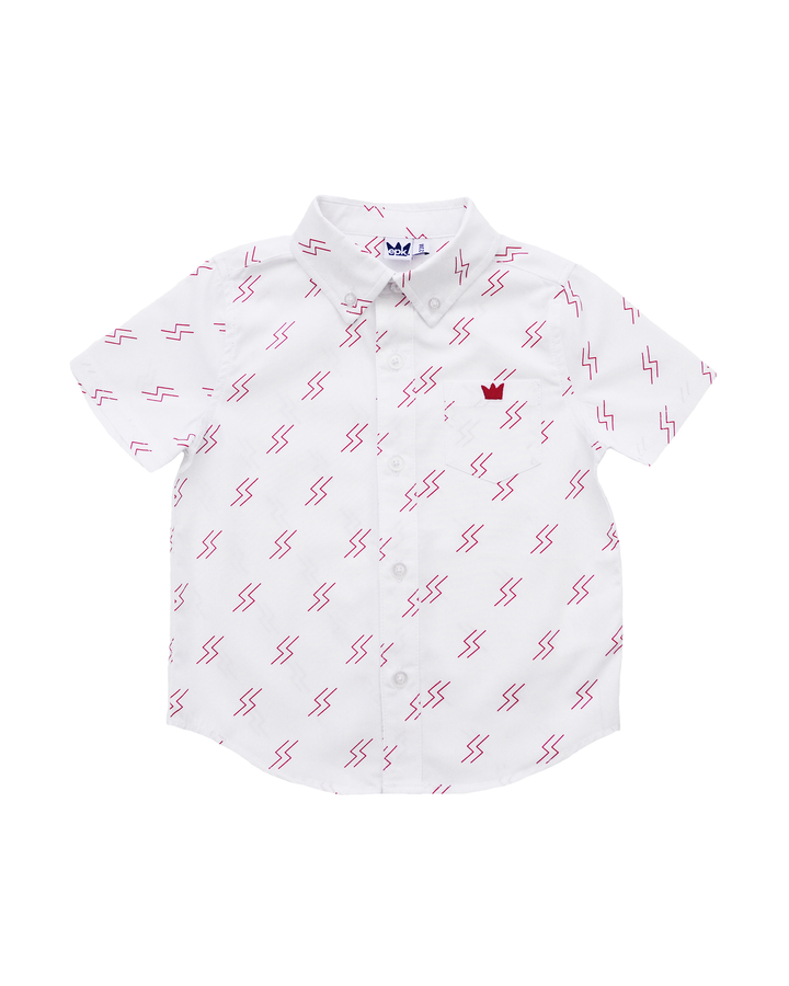 Camisa manga corta con estampado de rayos rojos