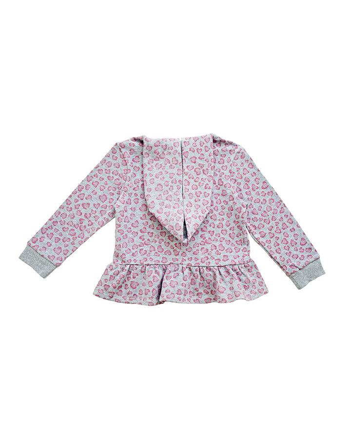 Sweatshirt de animal print rosado y gris