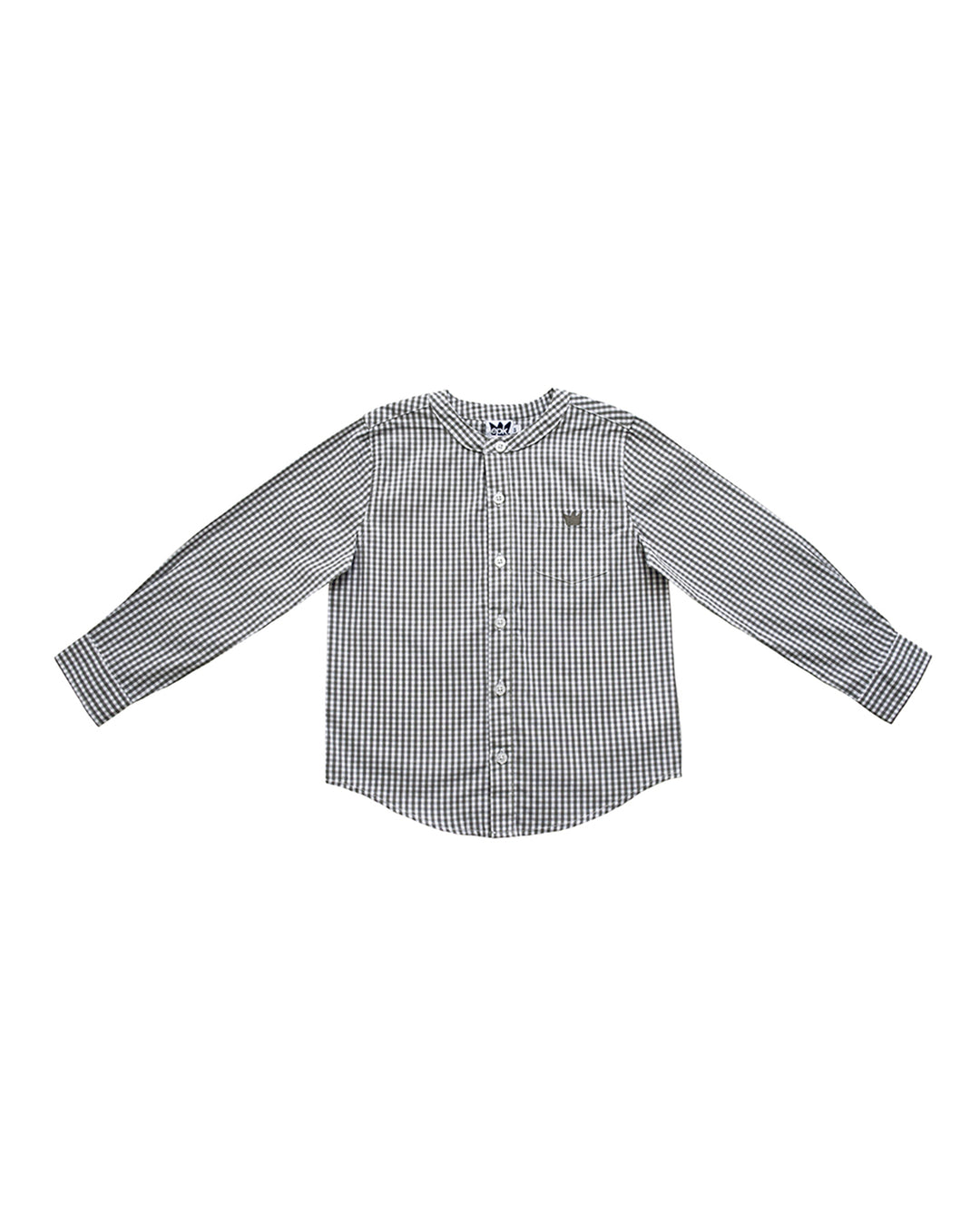 Camisa cuello mao de cuadros, manga larga