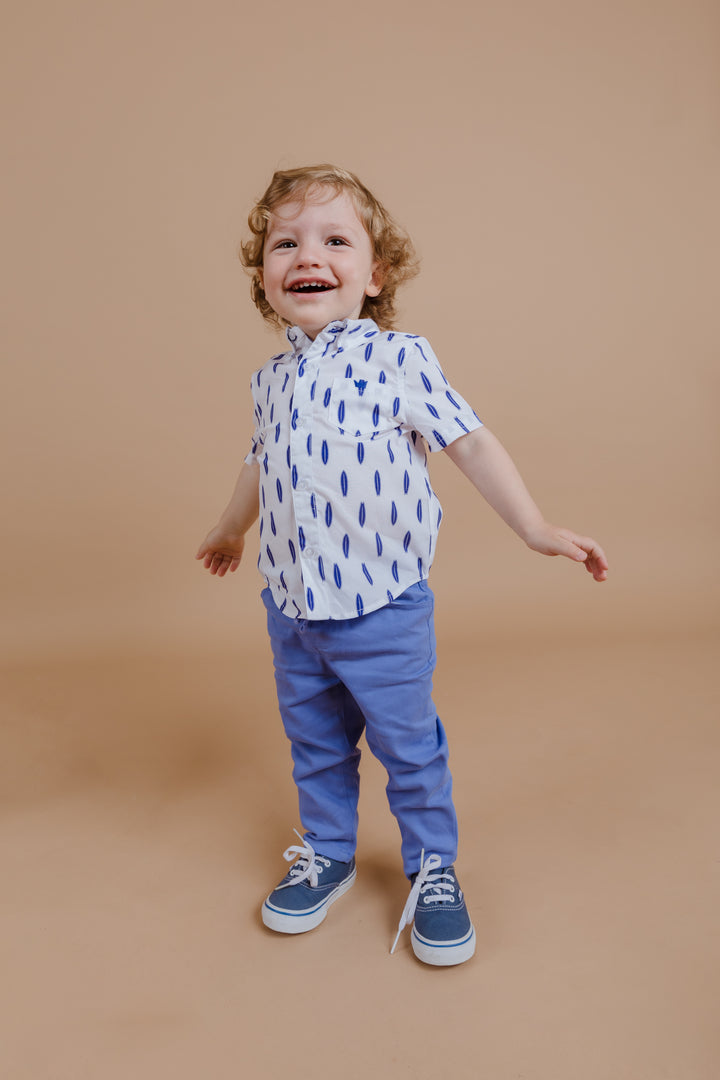 Camisa blanca estampada