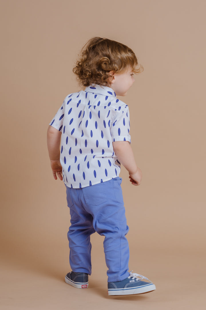 Camisa blanca estampada