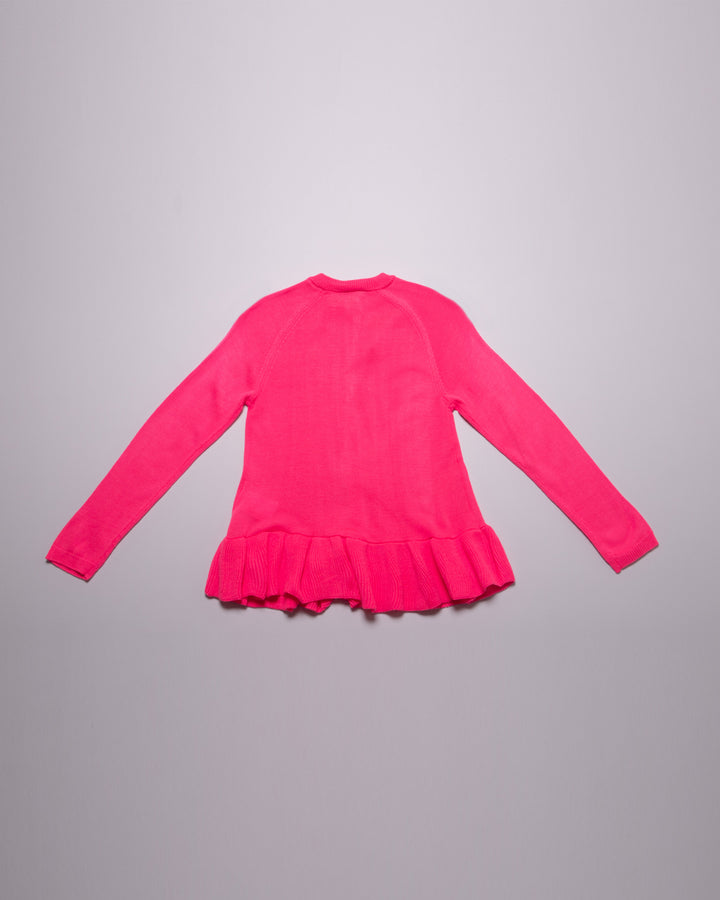 Sweater Cardigan rosado neon