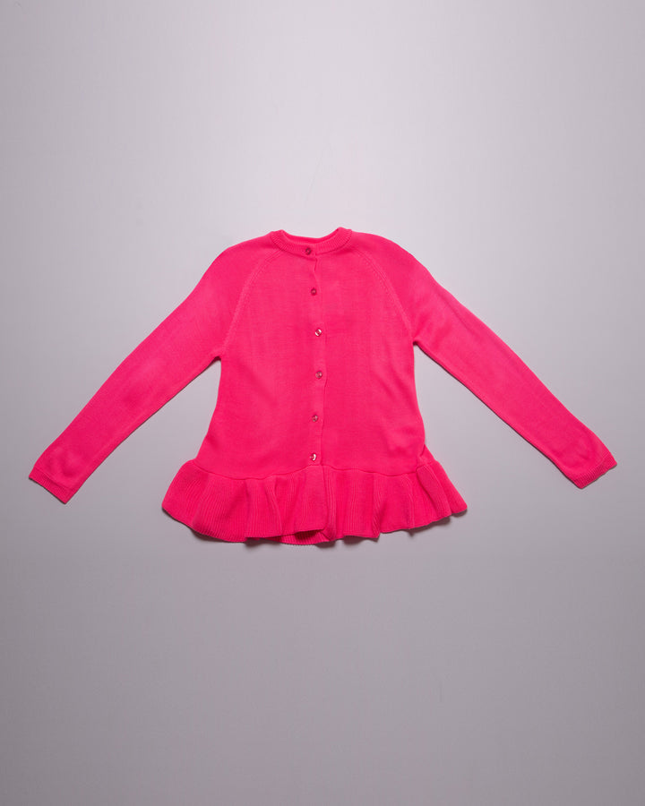 Sweater Cardigan rosado neon
