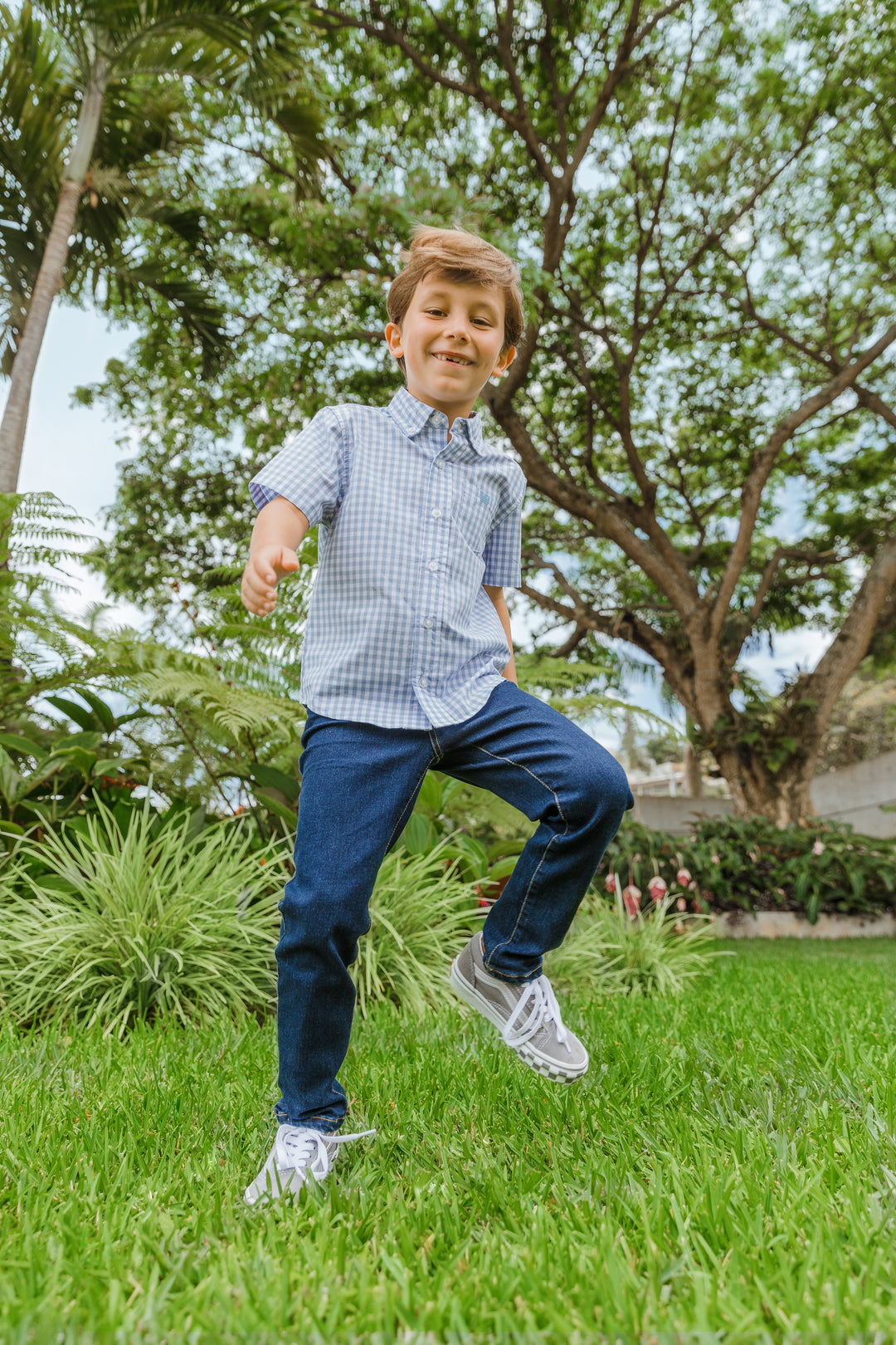 Camisa de vichy azul