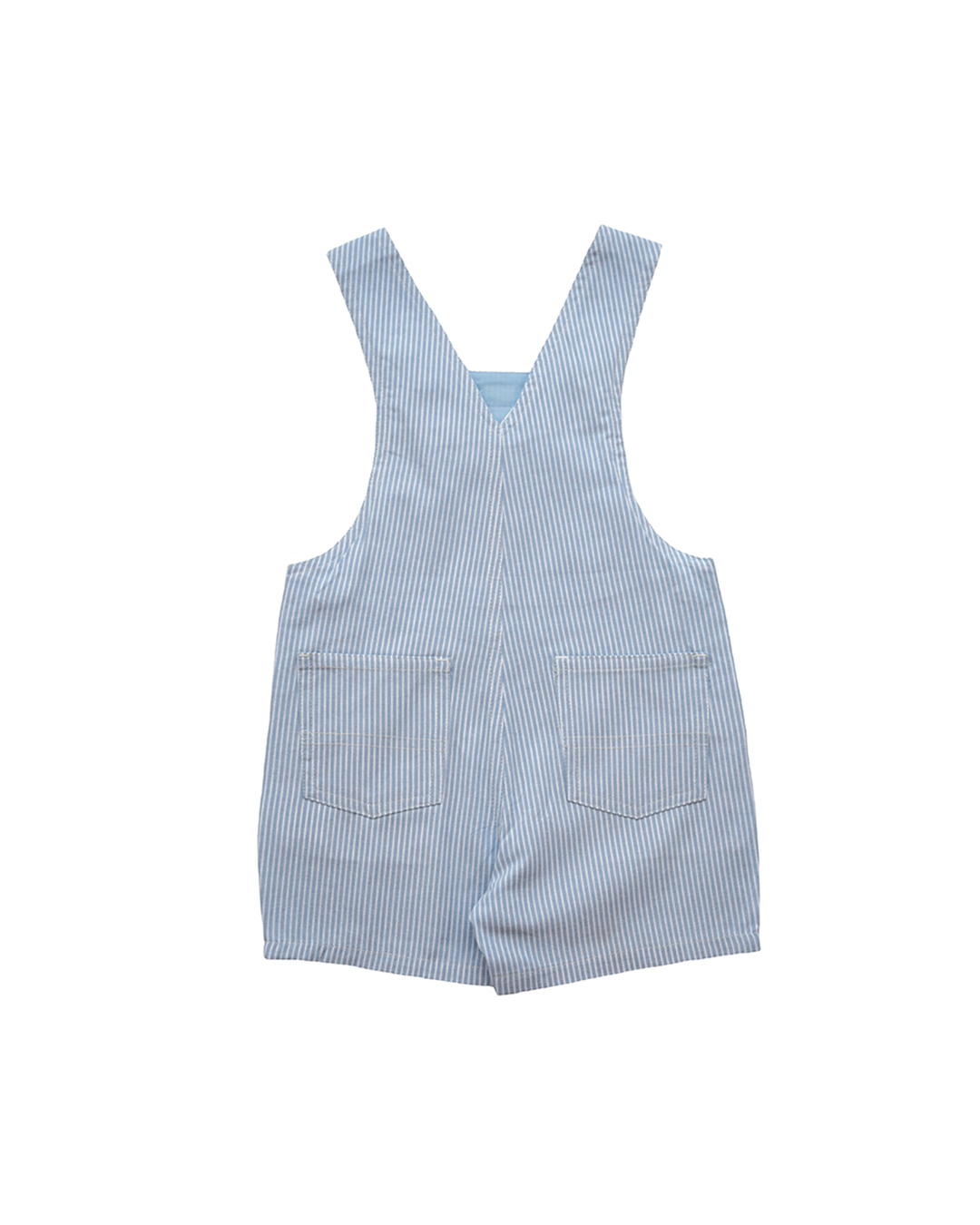 Overall short con rayas blancas y azules