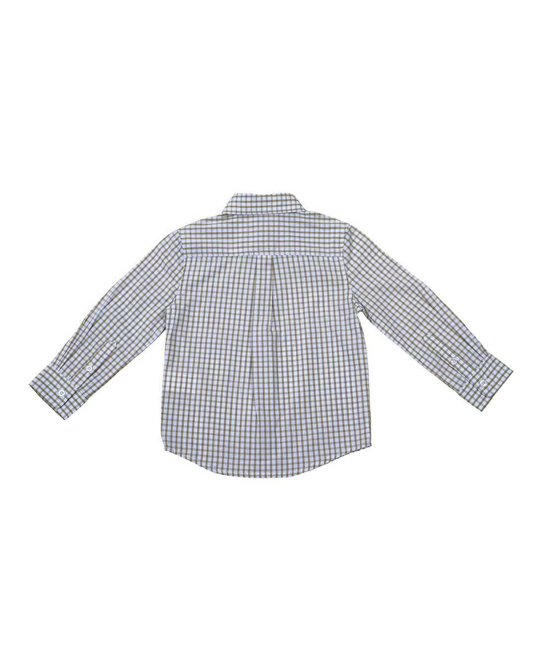 Camisa M/L de cuadros blancos y khaki