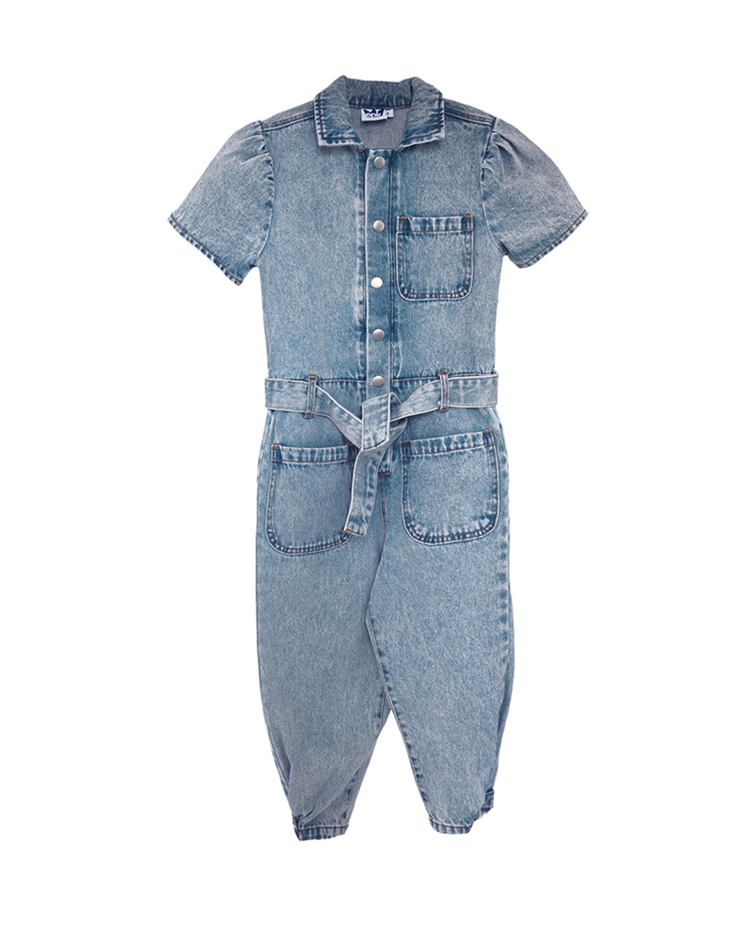 Jumpsuit de bluejean manga corta