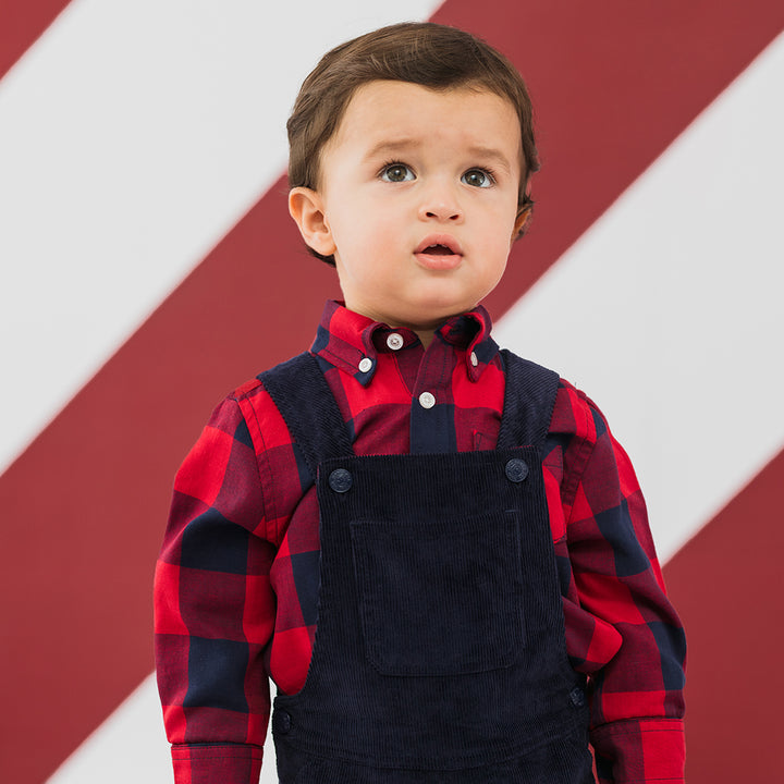 Camisa manga larga con estampado escocés