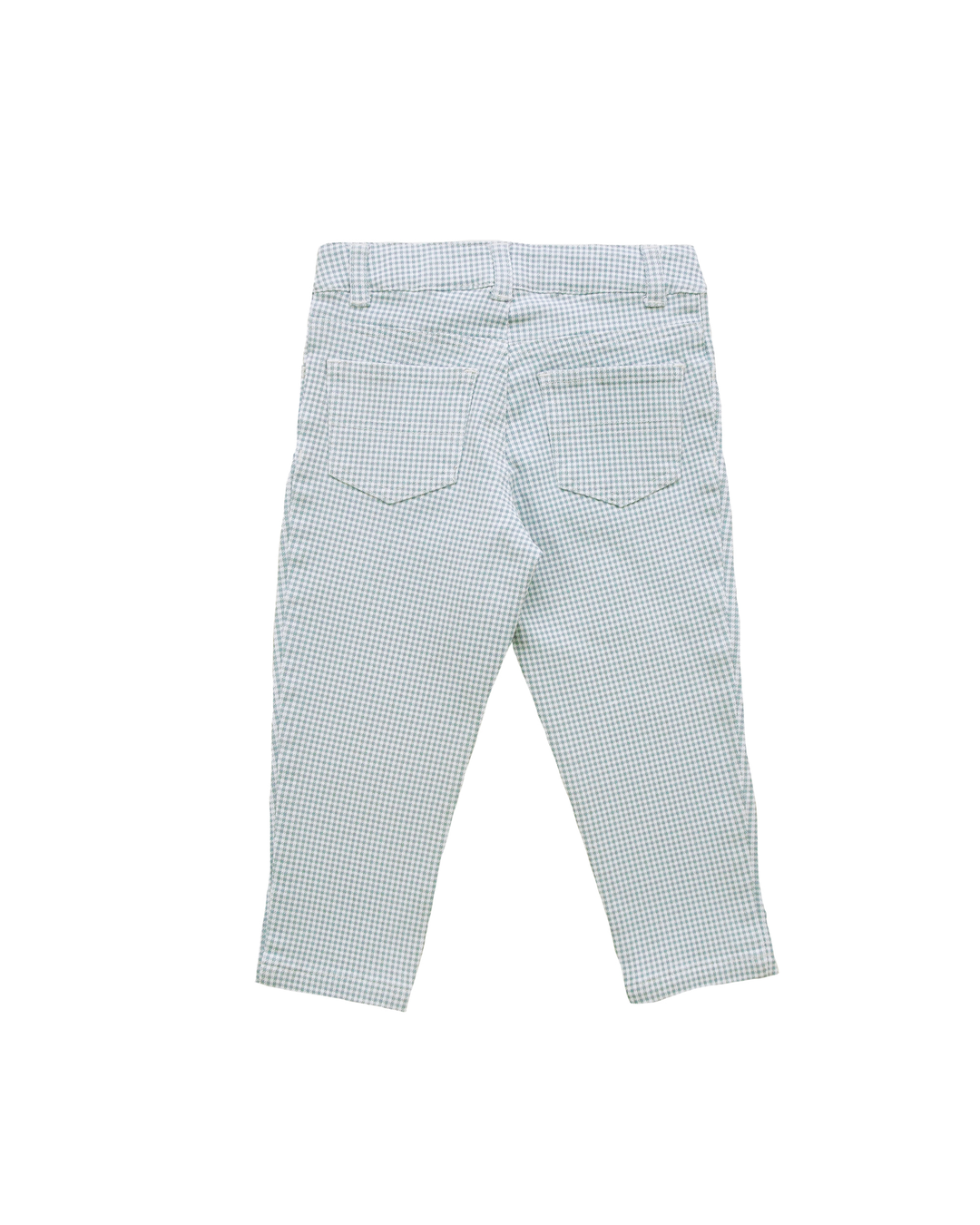 Pantalón vichy azul claro y blanco