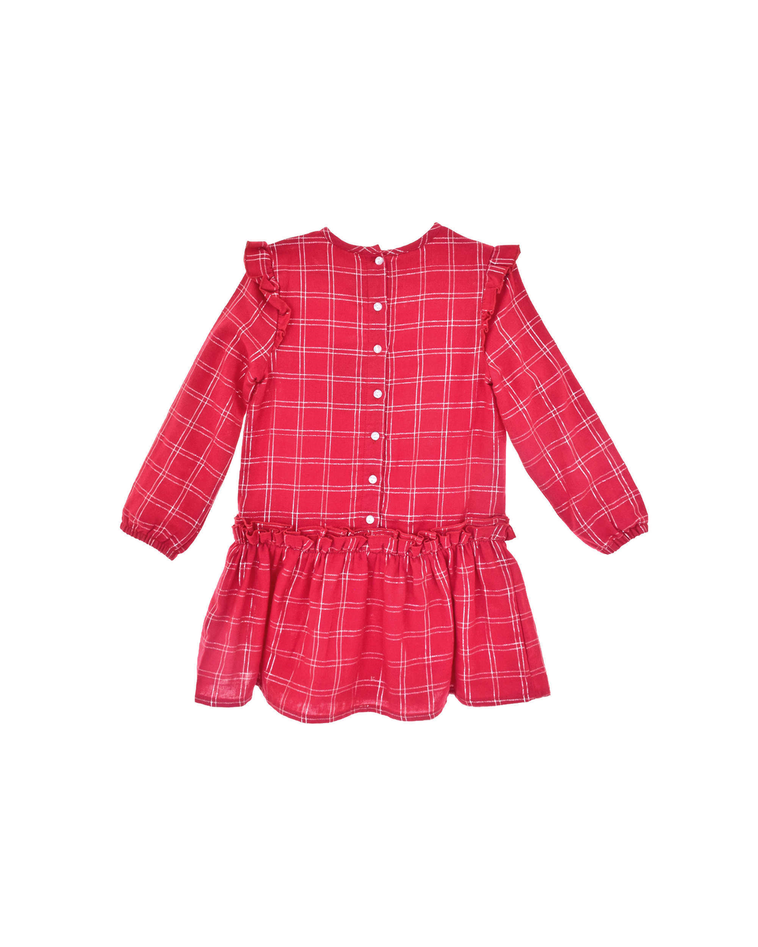 Vestido Rojo Con Rayas Plateadas