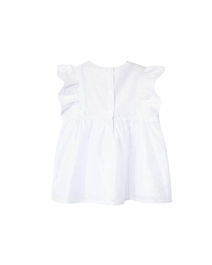 Blusa sin mangas con nido de abeja plateado