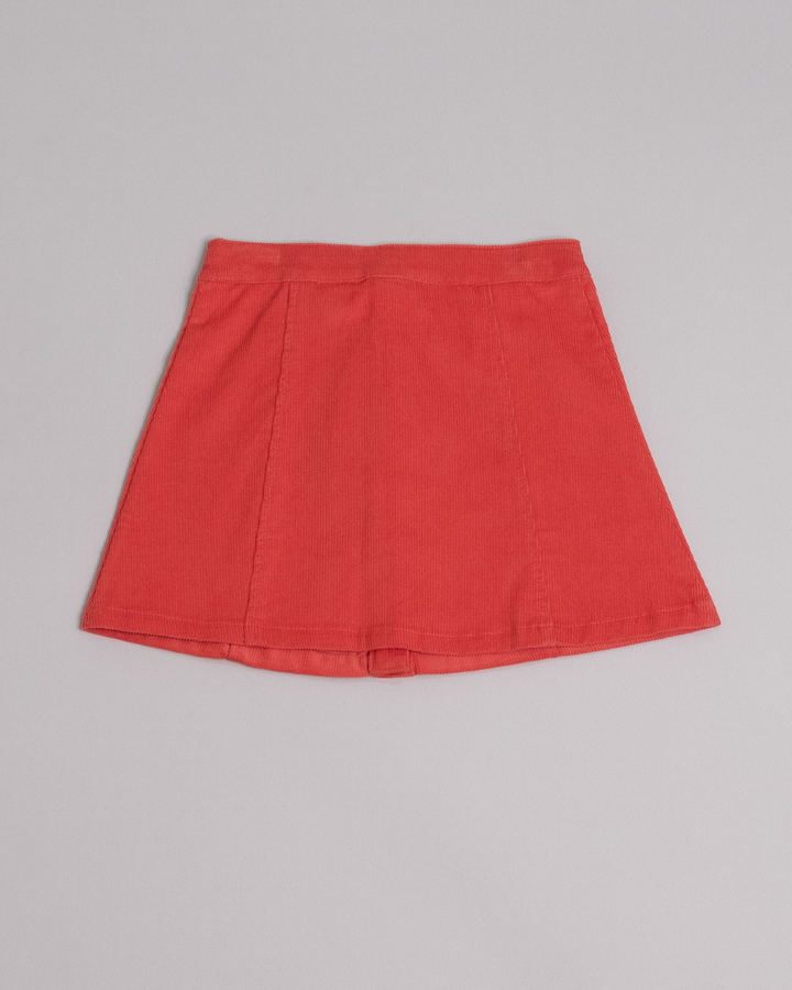 Falda guayaba de corduroy