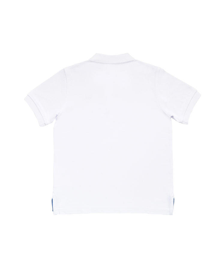 Polo blanca manga corta con corona azul