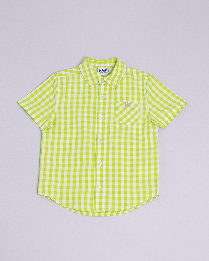 Camisa de cuadros blancos y verdes
