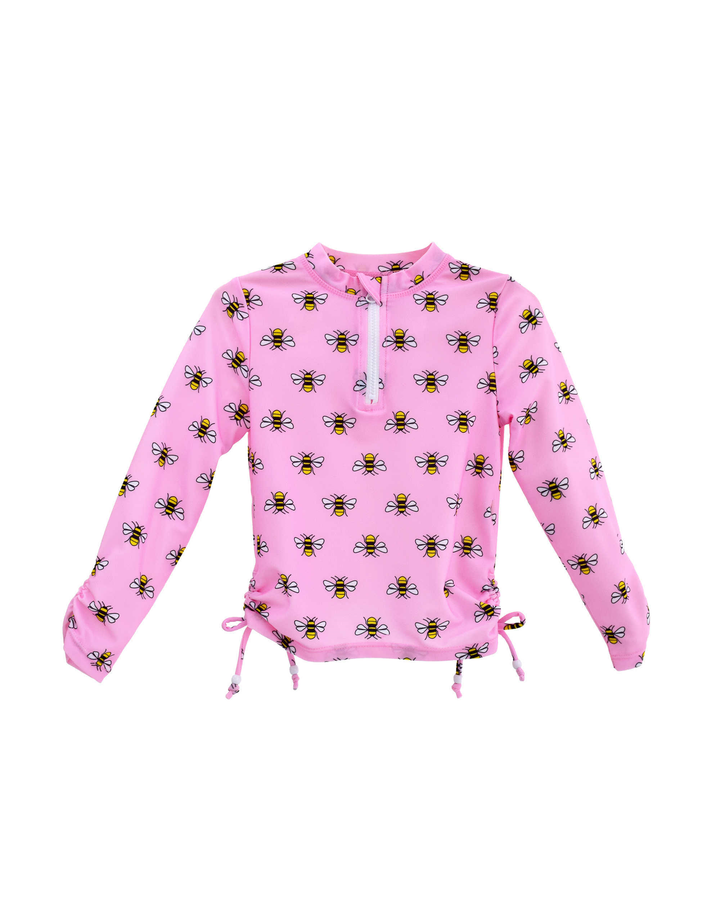 Franela De Agua Rosada Con Estampado De Abeja para Bebé Niña