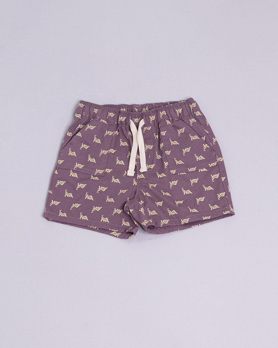 Short violeta con saltamontes y elástico en la cintura