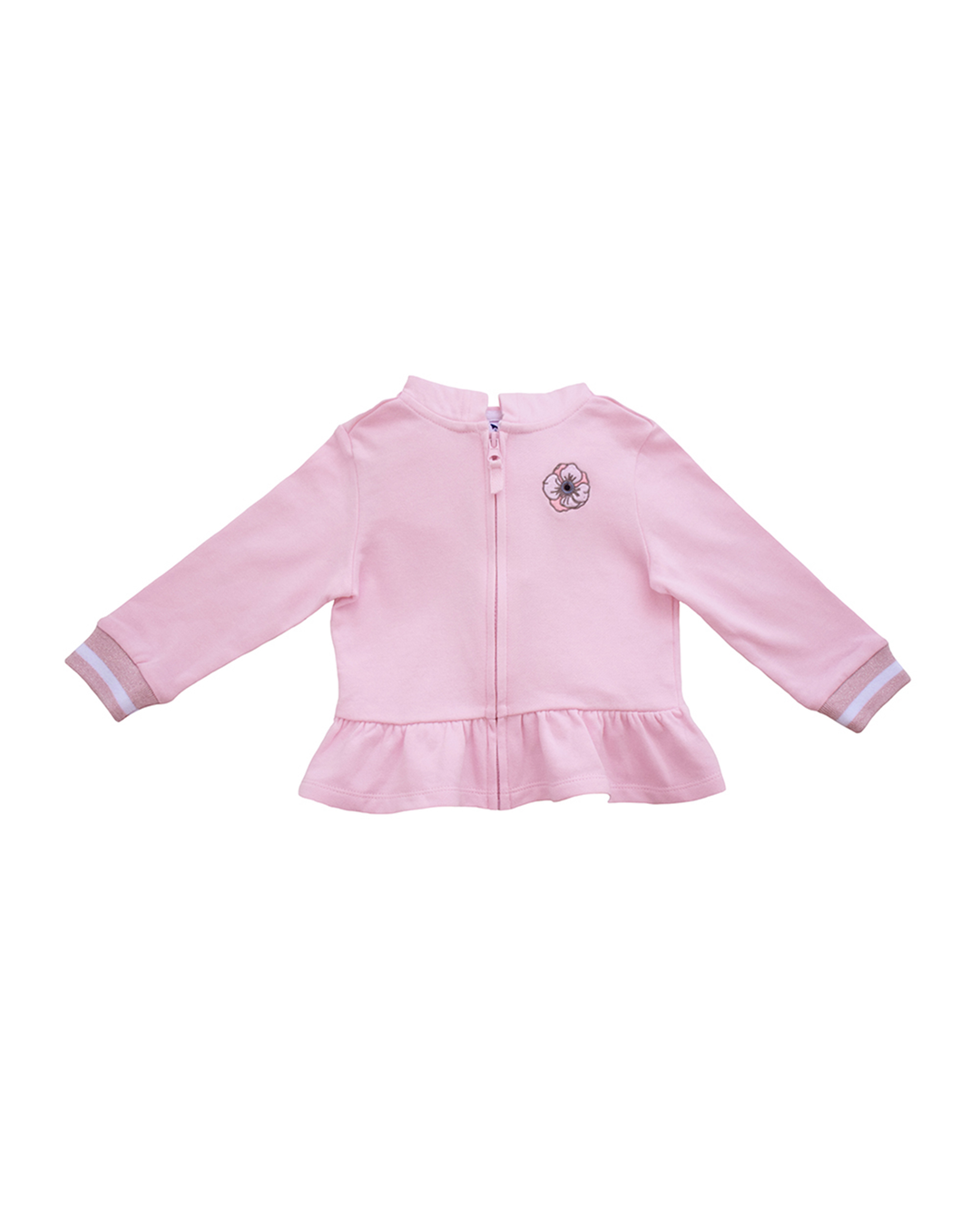 Sweatshirt rosado con flor bordada