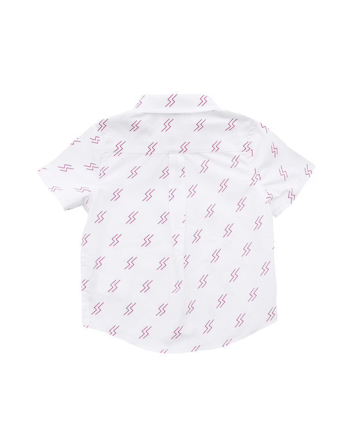 Camisa manga corta con estampado de rayos rojos