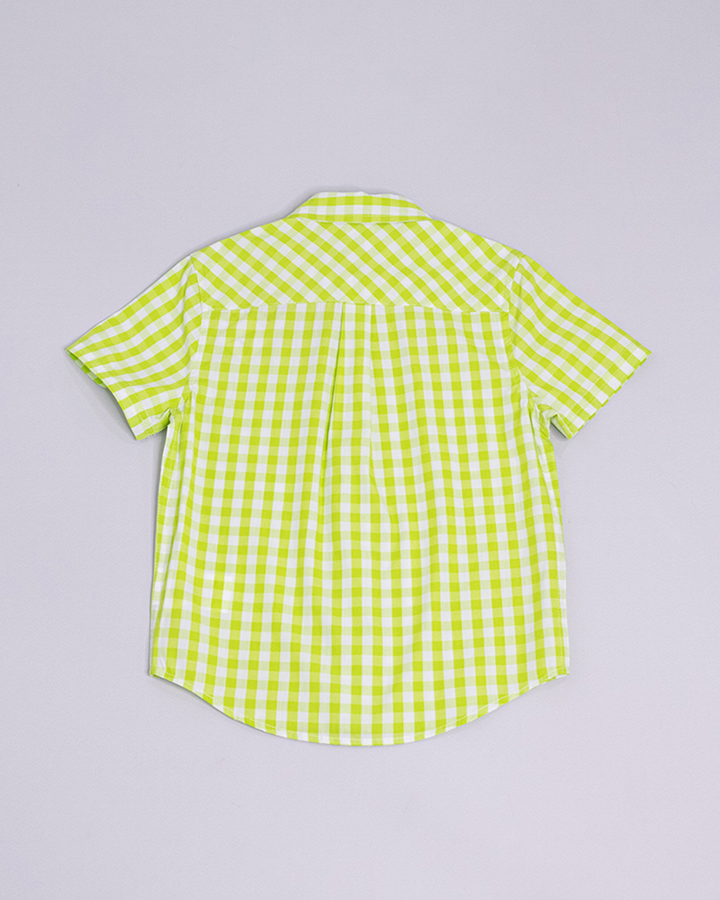 Camisa de cuadros blancos y verdes