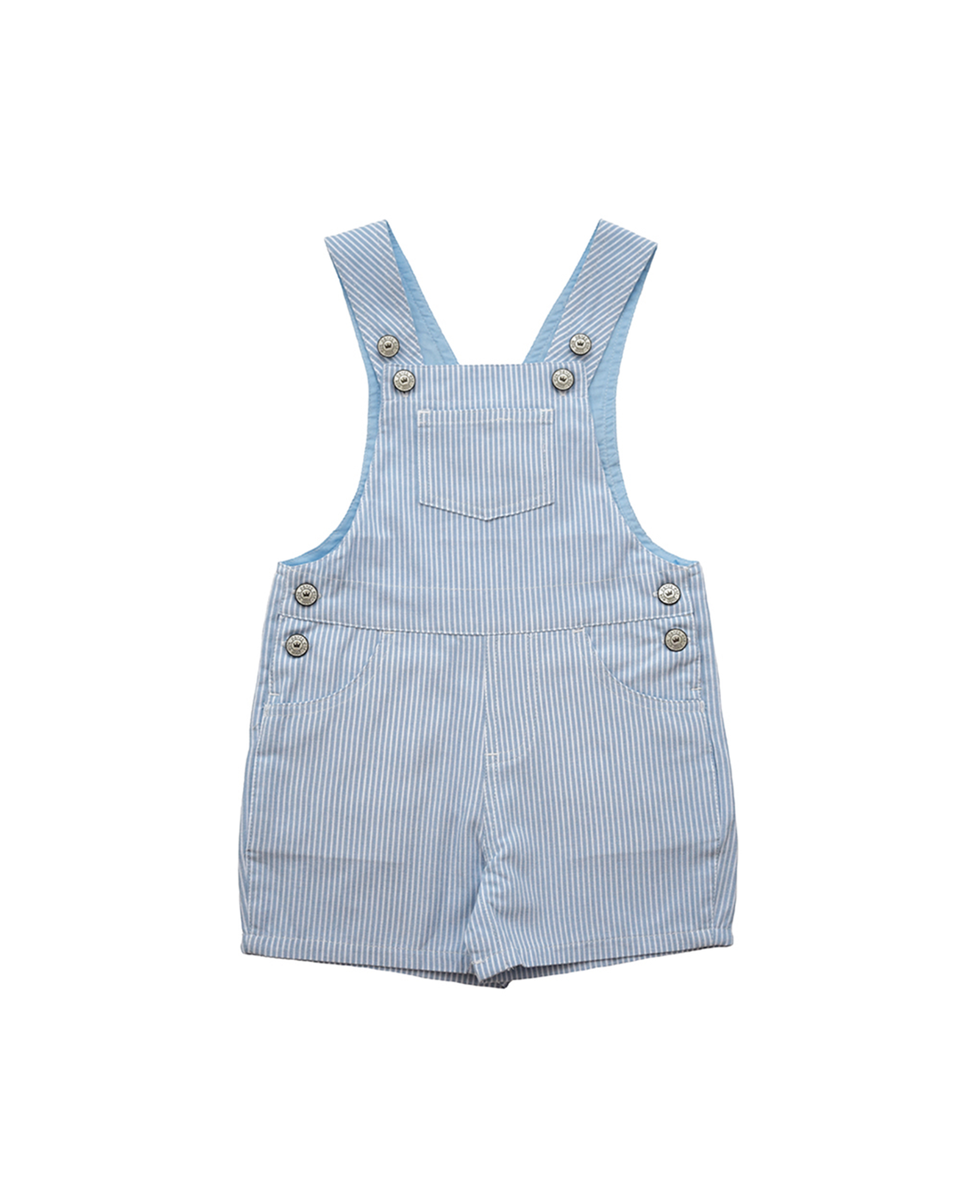 Overall short con rayas blancas y azules