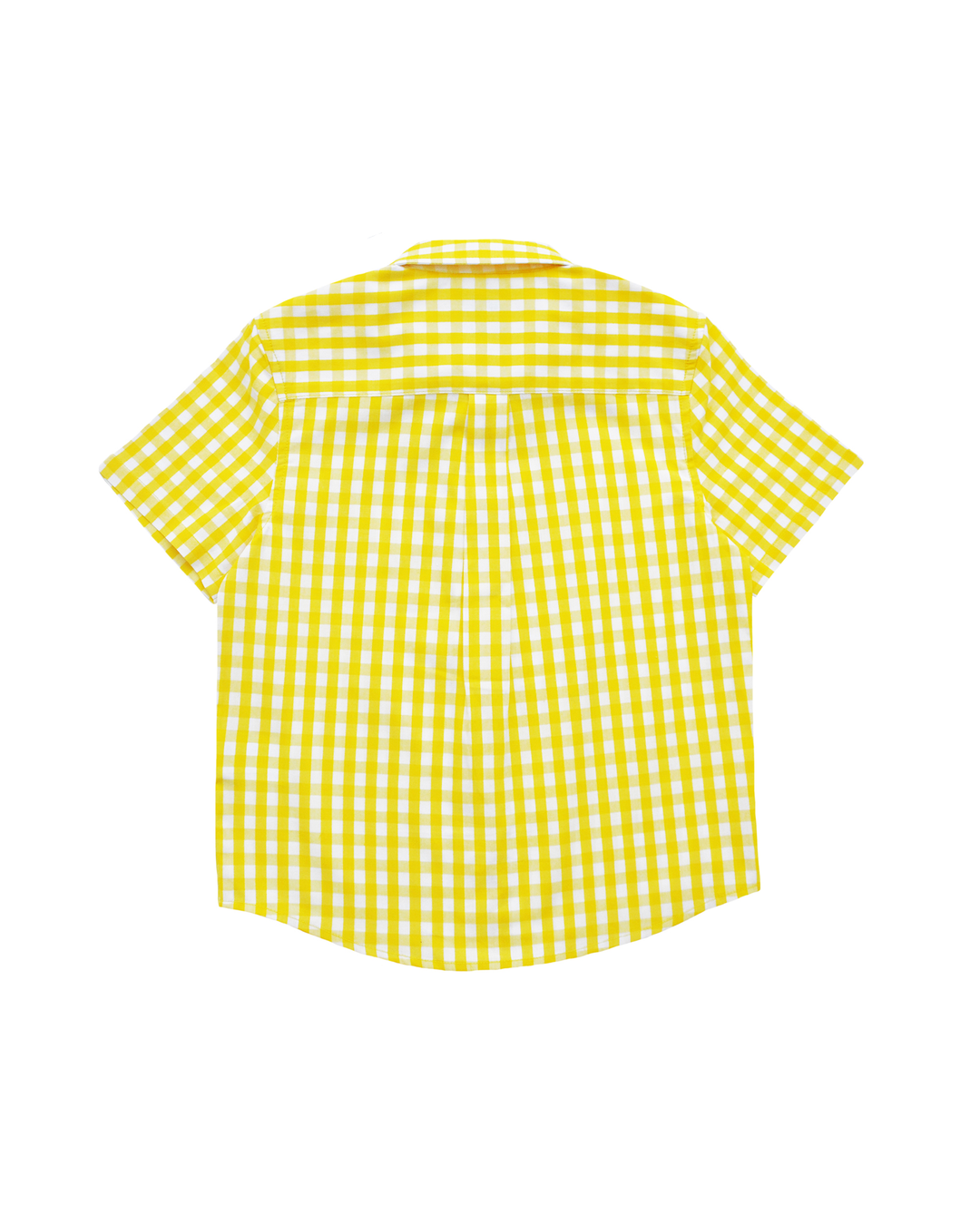 Camisa manga corta de vichy amarillo y blanco
