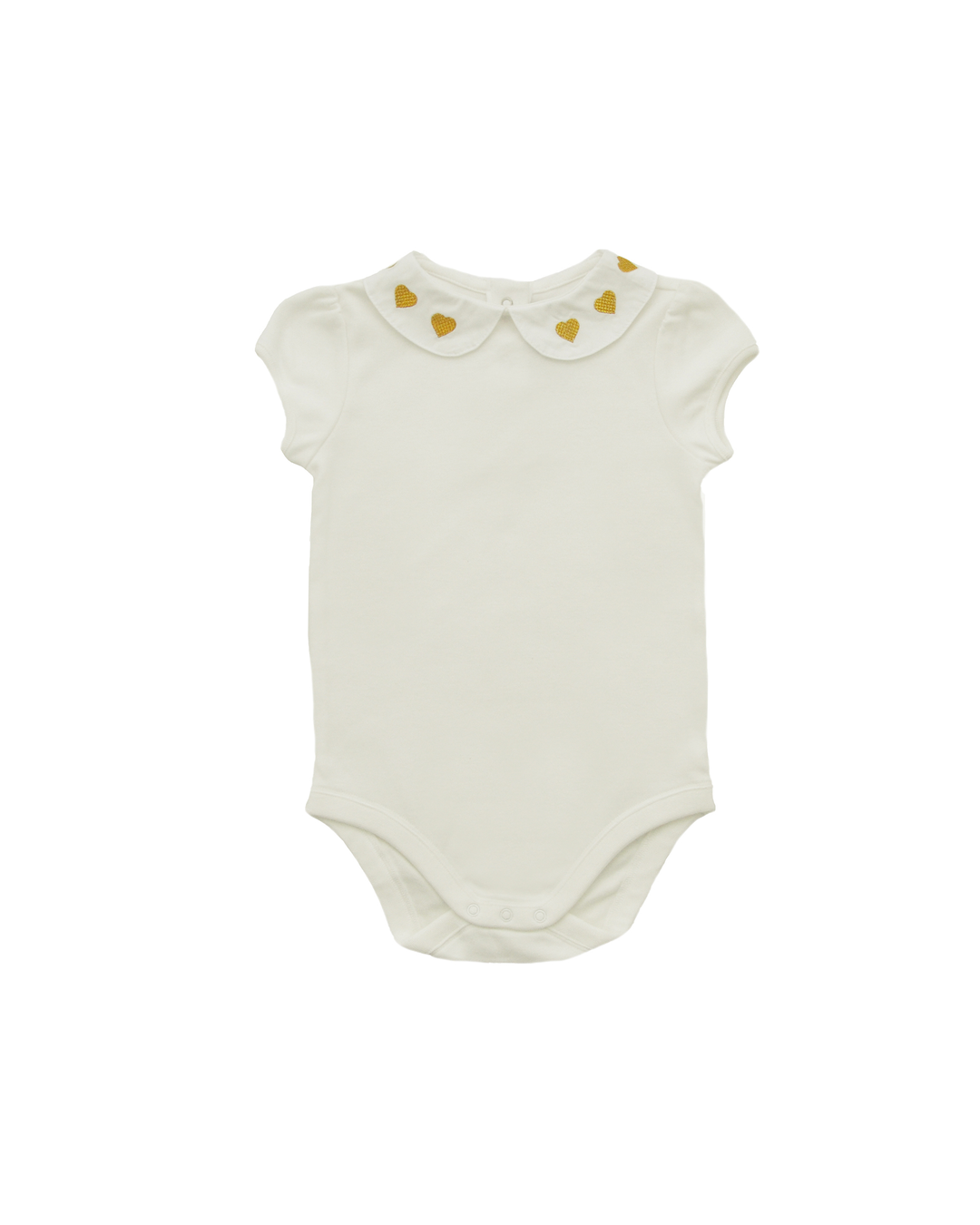 Body off white con corazones dorados bordados en cuello