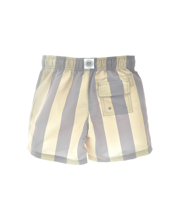 Traje de Baño con rayas verticales grises y khaki para Niño